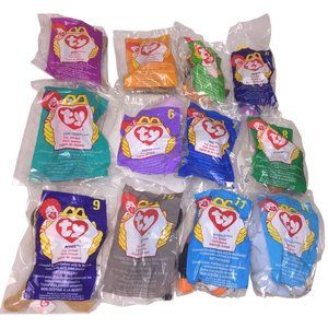 McDonalds Restaurant Kids Meal Toy Set (1-12) Ty Beanie Babies 1998 Promotion -